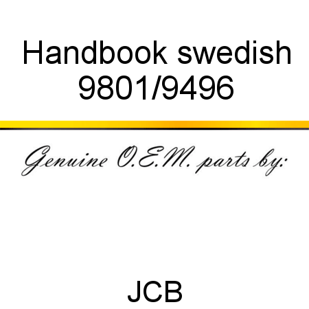 Handbook, swedish 9801/9496