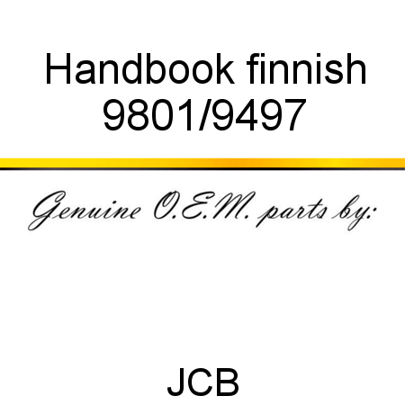 Handbook, finnish 9801/9497