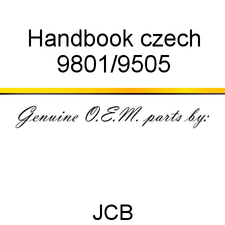 Handbook, czech 9801/9505