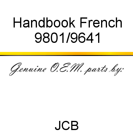 Handbook, French 9801/9641