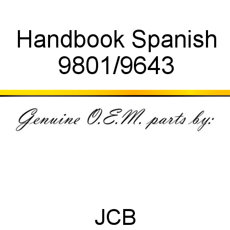 Handbook, Spanish 9801/9643