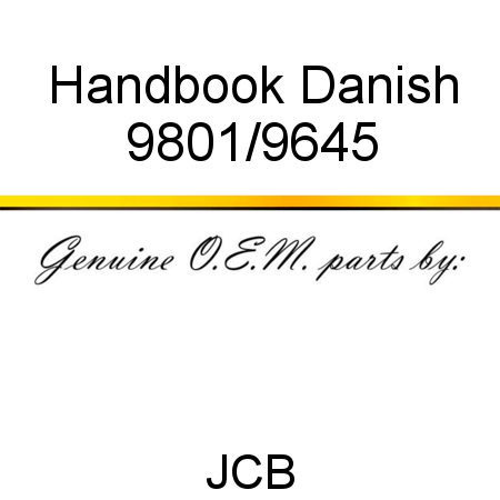 Handbook, Danish 9801/9645