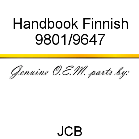Handbook, Finnish 9801/9647