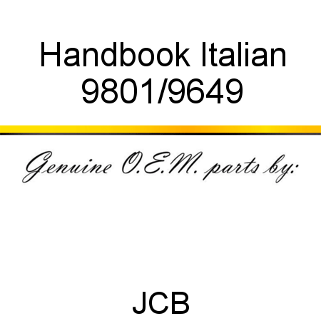 Handbook, Italian 9801/9649