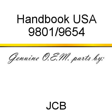 Handbook, USA 9801/9654
