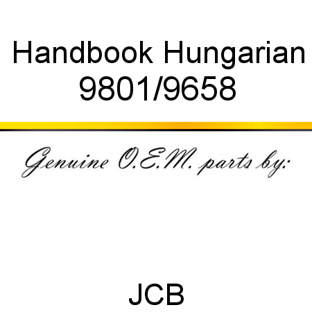 Handbook, Hungarian 9801/9658