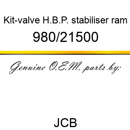 Kit-valve, H.B.P., stabiliser ram 980/21500