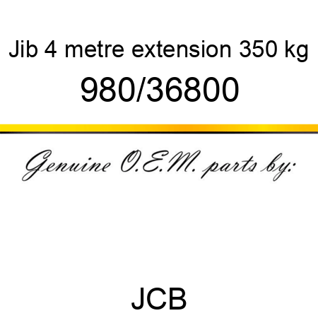 Jib, 4 metre extension, 350 kg 980/36800