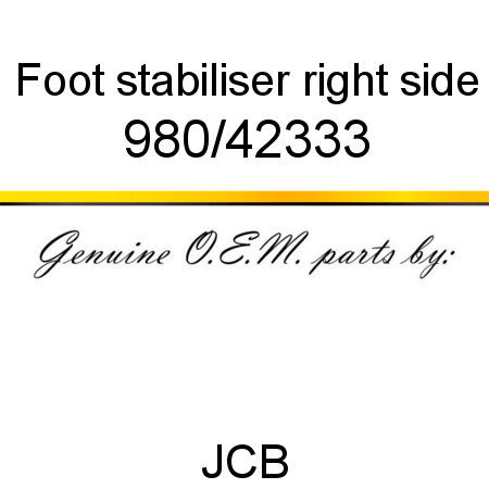 Foot, stabiliser, right side 980/42333