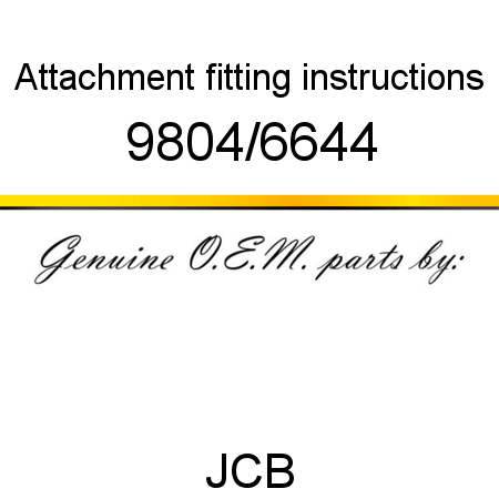 Attachment, fitting instructions 9804/6644