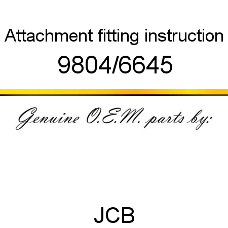 Attachment, fitting instruction 9804/6645