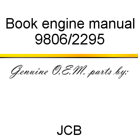 Book, engine manual 9806/2295