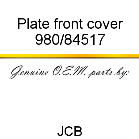 Plate, front cover 980/84517