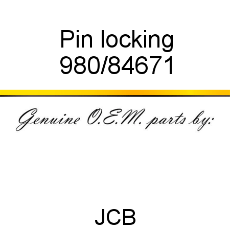 Pin, locking 980/84671