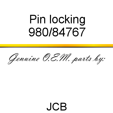 Pin, locking 980/84767