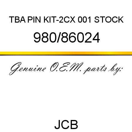 TBA, PIN KIT-2CX, 001 STOCK 980/86024