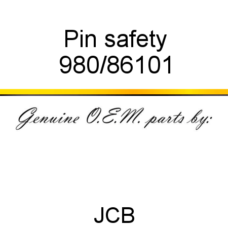 Pin, safety 980/86101