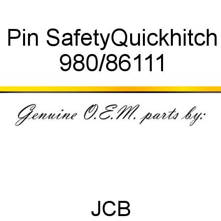 Pin, Safety,Quickhitch 980/86111