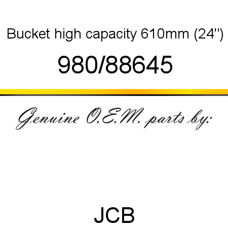 Bucket, high capacity, 610mm (24