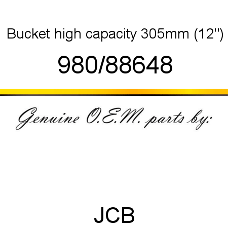 Bucket, high capacity, 305mm (12