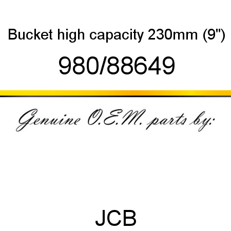 Bucket, high capacity, 230mm (9