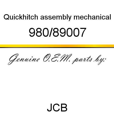 Quickhitch, assembly, mechanical 980/89007