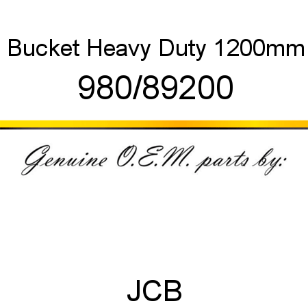 Bucket, Heavy Duty 1200mm 980/89200