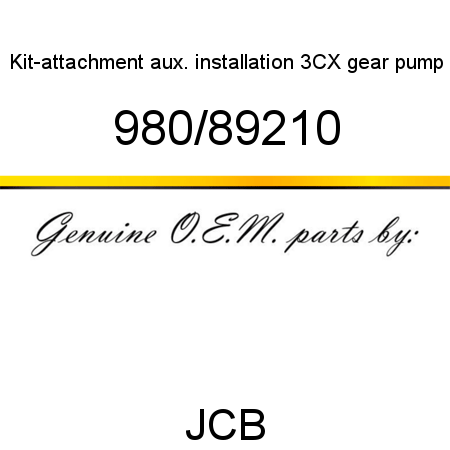 Kit-attachment, aux. installation, 3CX gear pump 980/89210