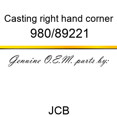 Casting, right hand corner 980/89221