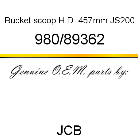 Bucket, scoop, H.D. 457mm, JS200 980/89362