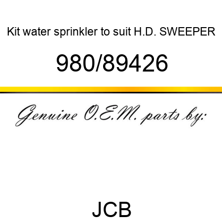 Kit, water sprinkler, to suit H.D. SWEEPER 980/89426