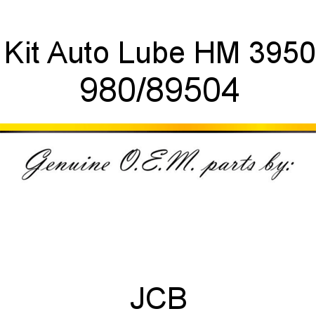 Kit, Auto Lube, HM 3950 980/89504