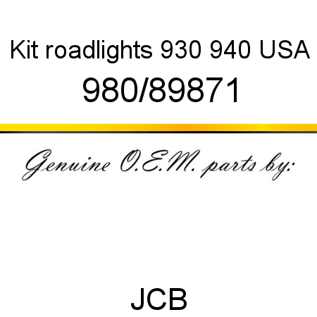 Kit, roadlights, 930, 940 USA 980/89871