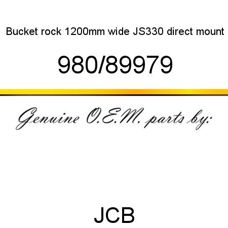 Bucket, rock, 1200mm wide, JS330 direct mount 980/89979