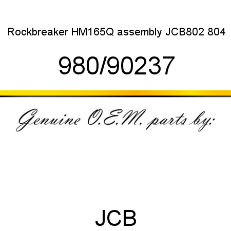 Rockbreaker, HM165Q assembly, JCB802, 804 980/90237