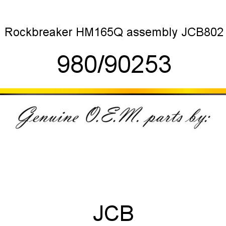 Rockbreaker, HM165Q assembly, JCB802 980/90253