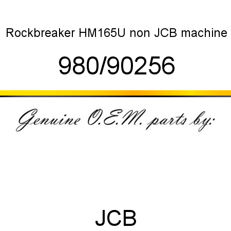 Rockbreaker, HM165U, non JCB machine 980/90256