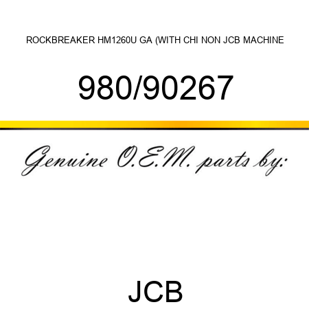 ROCKBREAKER, HM1260U GA (WITH CHI, NON JCB MACHINE 980/90267