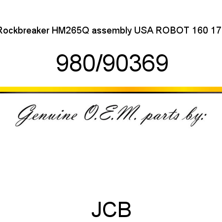 Rockbreaker, HM265Q assembly USA, ROBOT 160, 170 980/90369