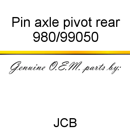 Pin, axle pivot, rear 980/99050