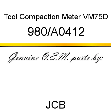 Tool, Compaction Meter, VM75D 980/A0412