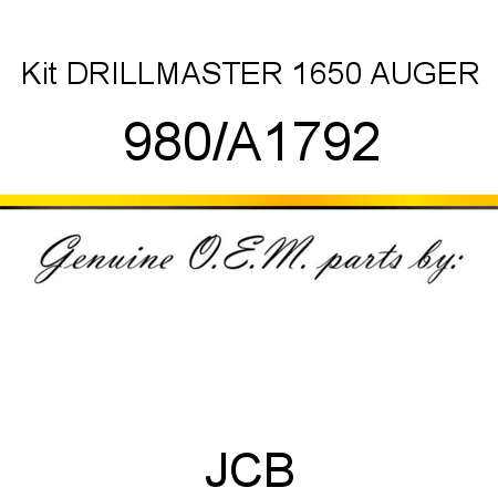 Kit, DRILLMASTER 1650, AUGER 980/A1792