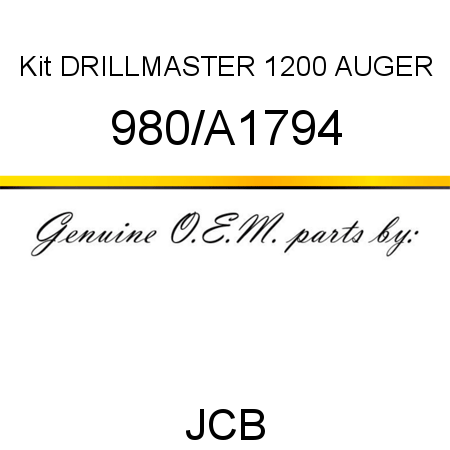 Kit, DRILLMASTER 1200, AUGER 980/A1794