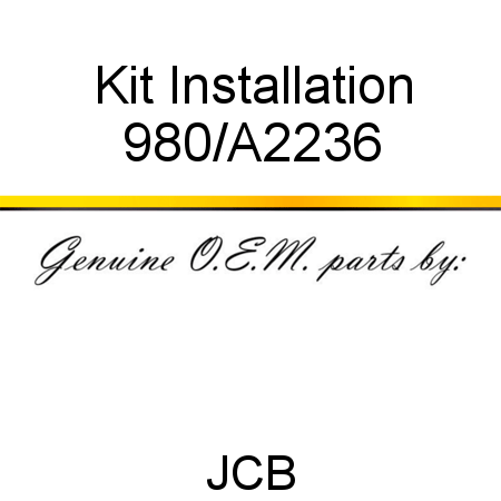 Kit, Installation 980/A2236