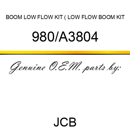 BOOM LOW FLOW KIT (, LOW FLOW BOOM KIT 980/A3804