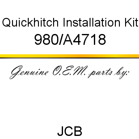 Quickhitch, Installation Kit 980/A4718