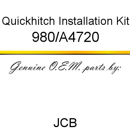 Quickhitch, Installation Kit 980/A4720