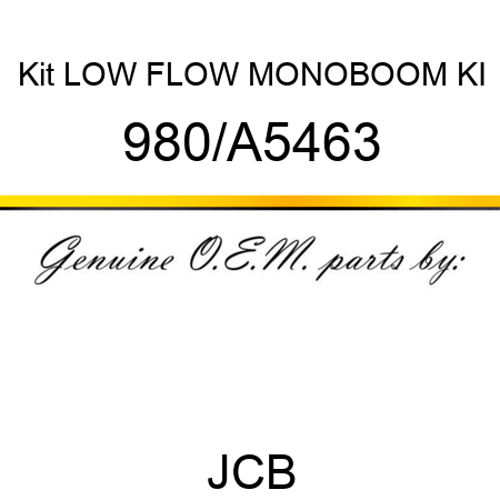 Kit, LOW FLOW MONOBOOM KI 980/A5463
