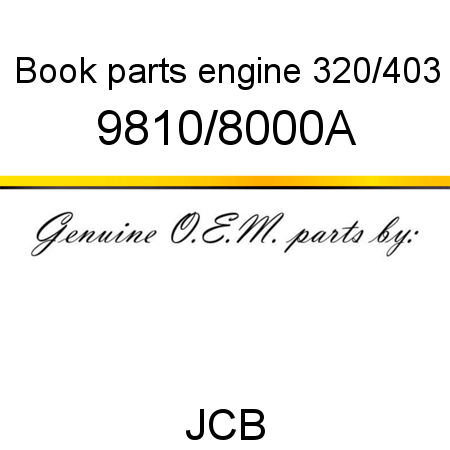 Book, parts engine 320/403 9810/8000A