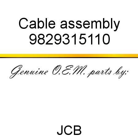 Cable, assembly 9829315110